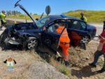 Aparatoso accidente en la antigua carretera de Málaga