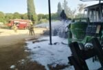 Ayer tuvo lugar un incendio de maquinaria en la Hacienda los Cantosales de Alcalá