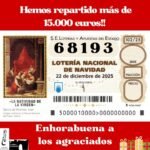 La Peña Flamenca El Arrabal reparte 15.000 euros en la Lotería de Navidad