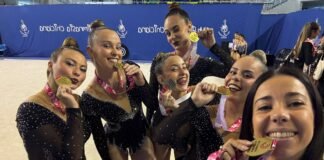 Las gimnastas alcalareñas del Yblanco, oro en el campeonato de Andalucía Occidental