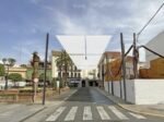 Comienzan los trabajos para los toldos de la Plazuela en la zona de taxis