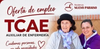 Oferta de empleo en Alcalá para auxiliares de enfermería en residencia Nuevo Paraíso