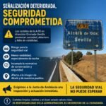 Iz-Al pide a las parlamentarias de Alcalá que actúen ante el mal estado de la señalización de la A-92 Iz-Al pide a las parlamentarias de Alcalá que actúen ante el mal estado de la señalización de la A-92