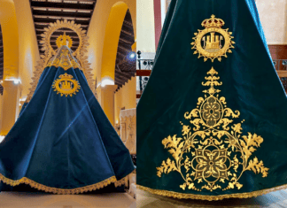 La Virgen del Águila estrenará este año el bordado central del Manto de los Devotos
