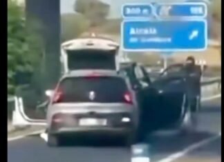 Caen los atracadores a un coche en la via servicio de Alcalá cuyo video se hizo viral